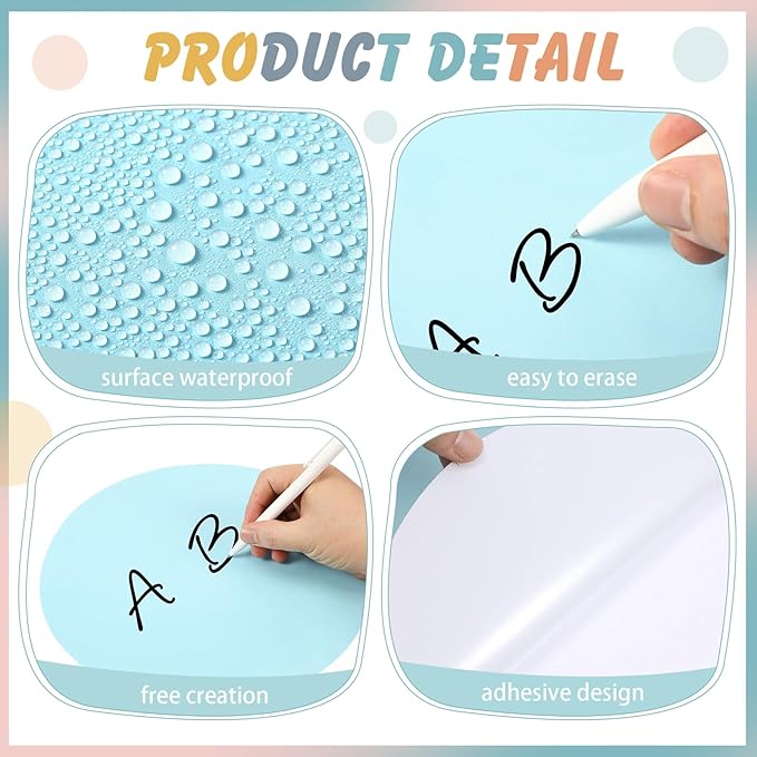 Lincia 24 Pack Erase Dots Circles Colorful 10.5 Inch Removable Vinyl Spot Dry Erase Desktop Writing Spots Set for Classroom Desk Wall Table Teacher Students School Home Desk Wall(Fresh)