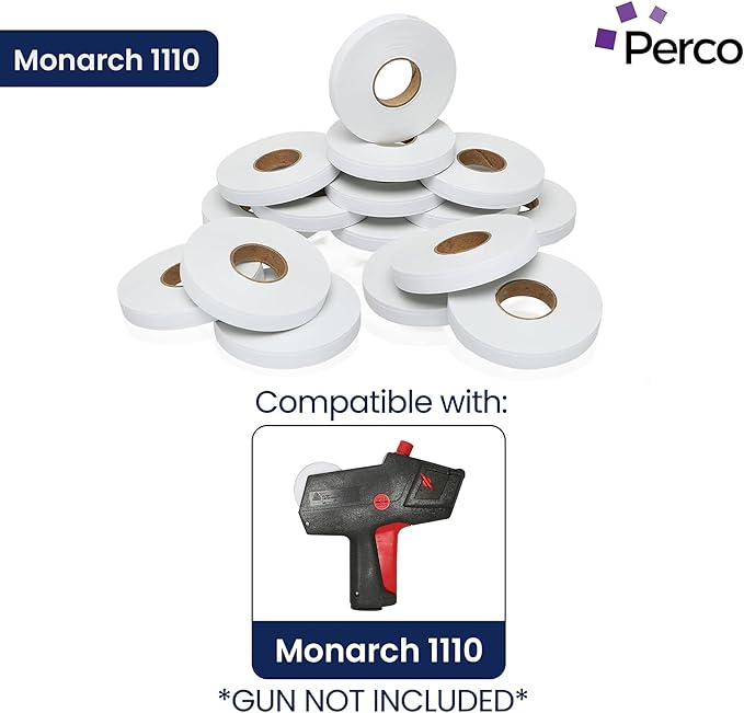 White Pricing Labels for Monarch 1110 Price Gun - 4 Sleeves, 68,000 Pricemarking Labels