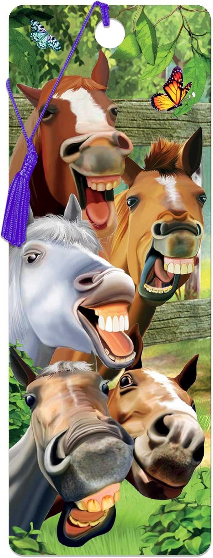 3D LiveLife Bookmark - Horsing Around from Deluxebase. Cute Lenticular Horse Page Marker. Animal Themed Accessories for Book Lovers. Small Gifts for Men, Women, Writers and Teachers.