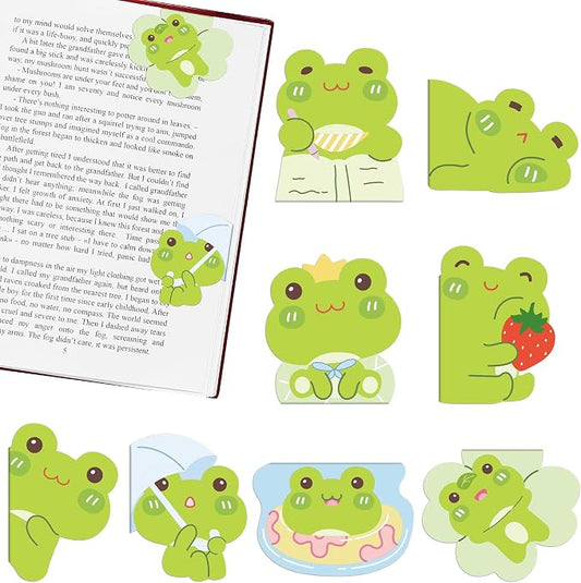 Frog Magnetic Bookmarks Gifts - 8 Pcs Bookmark for Adults Women Book Lovers Page Clips Office Reading Accessories Bookworms Gift for Graduation