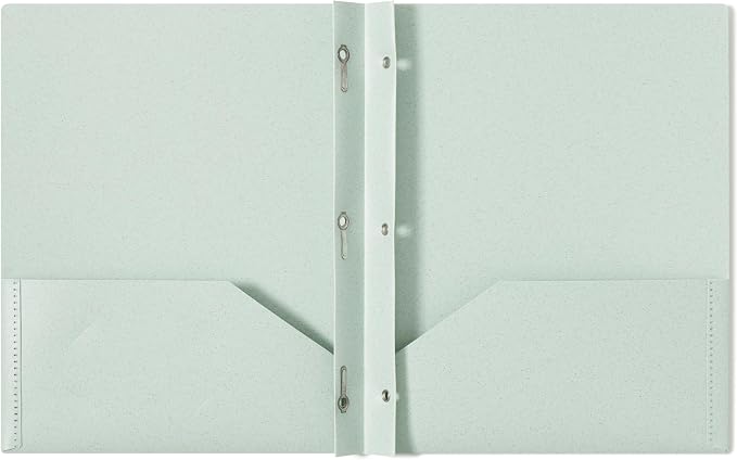 U Brands U-Eco Poly 2-Pocket Pronged Folders, Set of 12, Assorted Brights, Built-in Metal Prongs, Letter Size (6599U01-12)