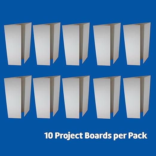 Flipside Products 36” x 48” Foam Project Boards for Presentations, Science Fair, School Projects, Event Displays and Trifold Picture Board - White 3/16" Thick - 10 Pack