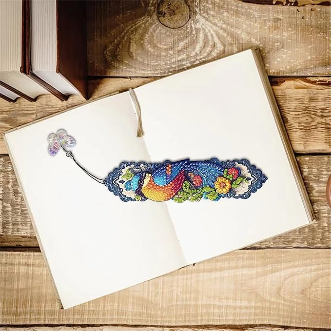4pcs Bird Diamond Art Bookmarks,Diamond Painting Bookmark Kits for Adult,DIY Gem Art Small Crafts with Rhinestone Tassel,Paint by diamonds for Graduation Birthday Reader Gifts,For Book Lovers (Bird02)
