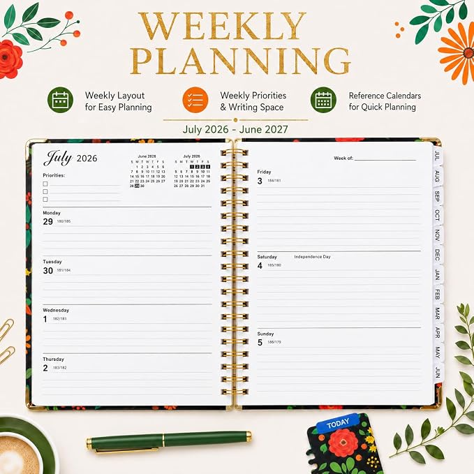 Fuck it Planner Calendar 2026-2027 - A5 6.2*8.5" Weekly Monthly Swear Notebook for Goals Productivity, Fucking Sweary Daily Agendas Organizer Get Shit Done Journal, Funny Gifts for Tired Women, Black