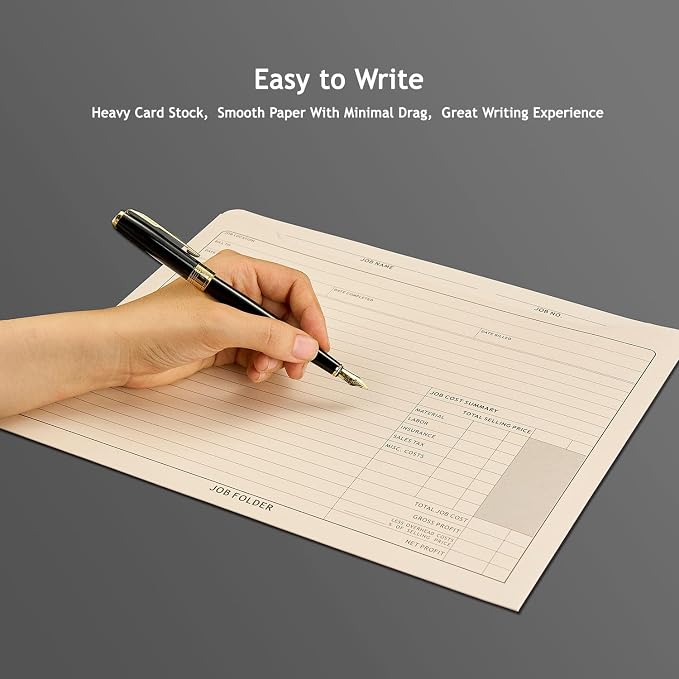 Job Folders Manila File Jackets, Heavy Duty, Preprinted, 25 Folders