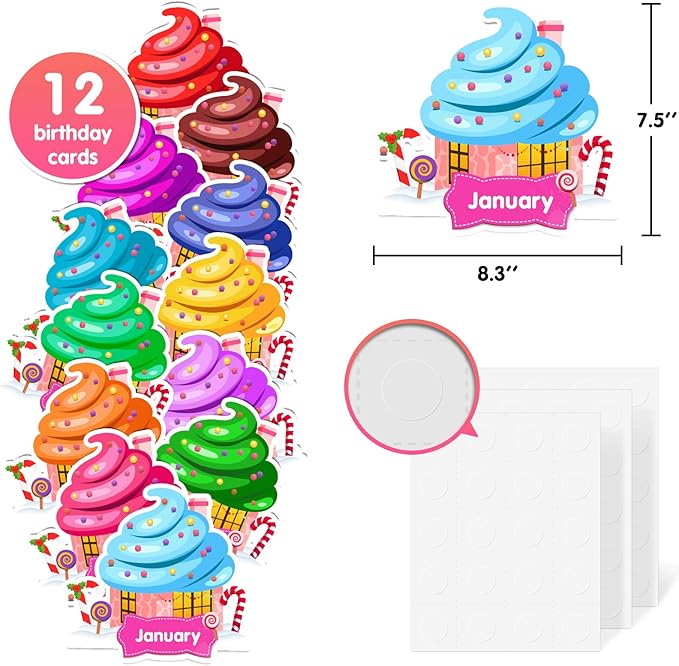 EAMAY Happy Birthday Bulletin Board Sets, Preschool & Kindergarten Classroom Decorations, Back to School Classroom Supplies, Cardstock Colorful Cutouts (Rainbow)