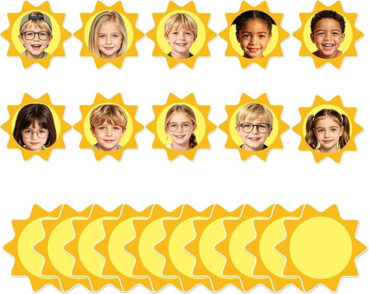 80Pcs Summer Sun Bulletin Board Decorations,Summer Sun Theme Sunshine Cut-Outs Classroom Decor for Boy Girl DIY Craft Photo Wall Door Summer Kindergarten Preschool Decor