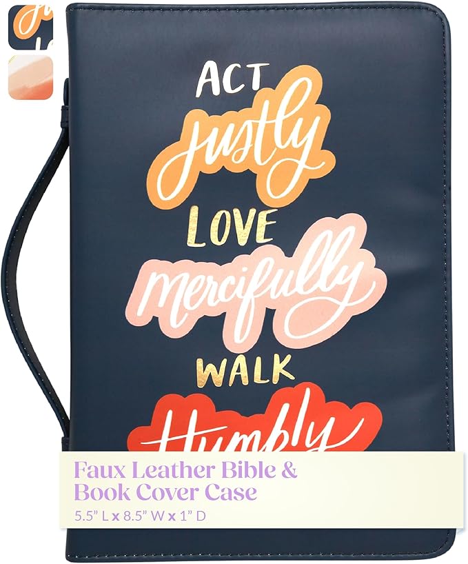 Eccolo Zippered Bible and Book Cover Case for Men and Women, Holds & Protects Standard 5.5 x 8.5 Bibles