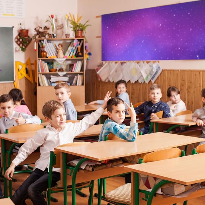 Mindsoft Bulletin Board Paper 48'' x 107'' Class Boards for Classroom Bulletin Boards Everyone is Welcome Classroom Board Decor Pillows Curtains Crafts(Starry Sky,1 Pc)