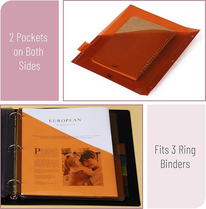 Mr. Pen- Binder Dividers With Pockets and Tabs, 8-Tab, 2 Sets, Colorful, for 3 Ring Binders