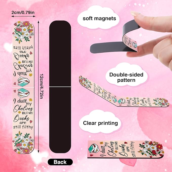 Spicy Romance Magnetic Bookmark Gift - Wxiben 30PCS Dark Romance Magnetic Bookmarks for Women Girls Skeleton Flower Butterfly Book Mark Page Magnets Marker Clip for Book Lovers Students Teacher Reader