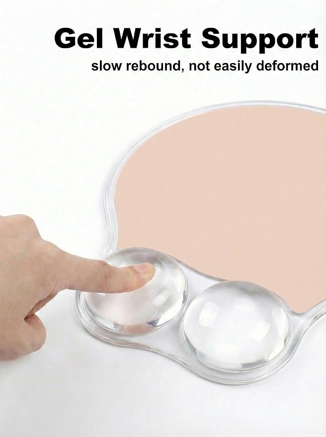 Ergonomic Gel Mouse Pad Wrist Rest Support for Desk, PU Base, Smooth Surface, Crystal Gel Cushion, Non-Slip Stability, Mousepad for Office/Home/Study Skin Tone AMP-03