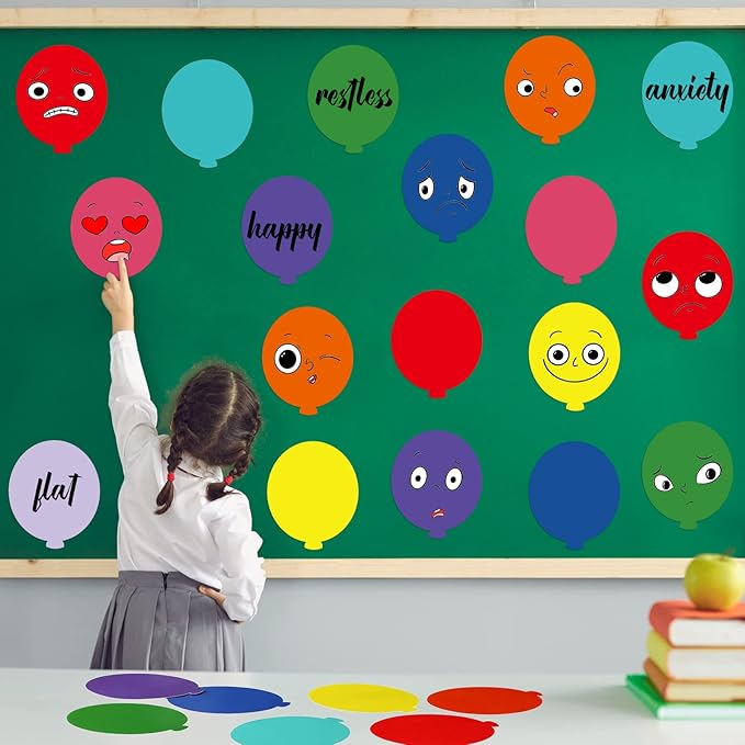 Geyee 108 Pcs Balloon Cutouts Colorful Paper Bulletin Board Decorations Assorted Color Hot Air Balloon Die Cut for Teachers Kids DIY Projects Craft Classroom Wall Decor
