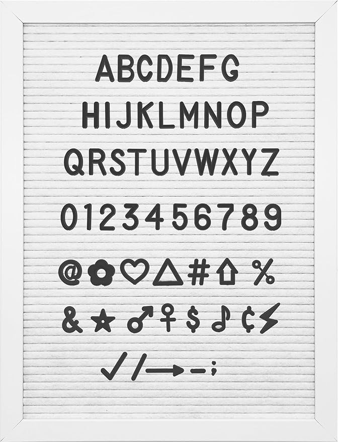 Pre-cut 378pcs Standard 1inch Black Letters Only (No Board Included)