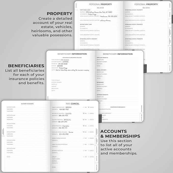 Clever Fox End of Life Planner – Final Arrangements Organizer for Beneficiary, Will Preparation, Last Wishes & Funeral Planning, A5 (Silver Black)