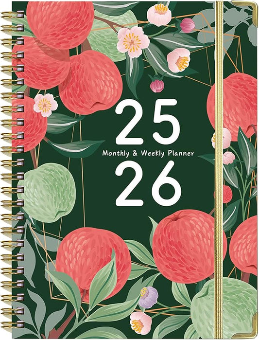 2025-2026 Planner, 12-Month Daily Weekly Monthly Planner from JUL.2025 to JUN.2026, 8.5" X 6.2", Spiral Hardcover Notebook with Bookmarks, Elastic Closure, Inner Pocket for Office School Supplies