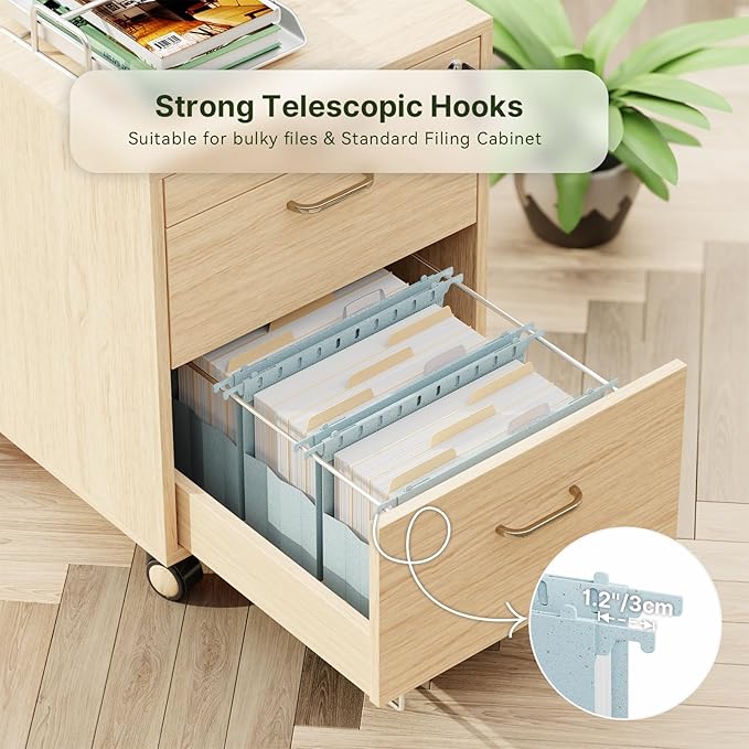 XINGIA 4'' Expandable Hanging File Folders Letter Size, 6 Pack Wheat Straw Heavy Duty Hanging Files with Tabs,Extra Capacity File Cabinet Organizer for Office,Wide Hang File Folders for File Frame,Box