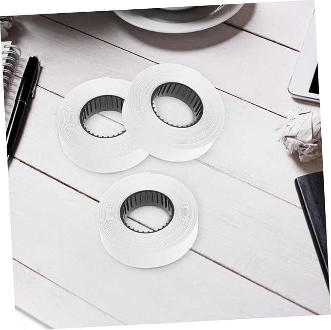 DOITOOL 10rolls Price Tag Roll for White Price Tag Paper Retail Store Sticker Labels Marker Labeler