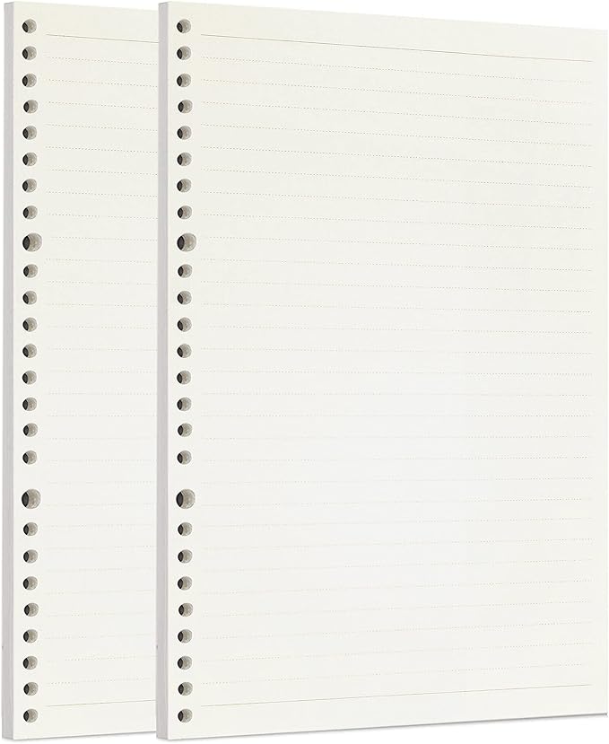 Zelten 2 Pack B5 120 Sheets/240 Pages Lined Loose Leaf Punched Paper Refills Paper for 26 Hole Binder Personal Organizer Diary Notebook Refillable Planner