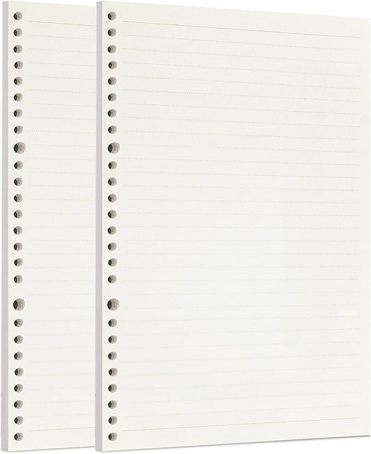 Zelten 2 Pack B5 120 Sheets/240 Pages Lined Loose Leaf Punched Paper Refills Paper for 26 Hole Binder Personal Organizer Diary Notebook Refillable Planner