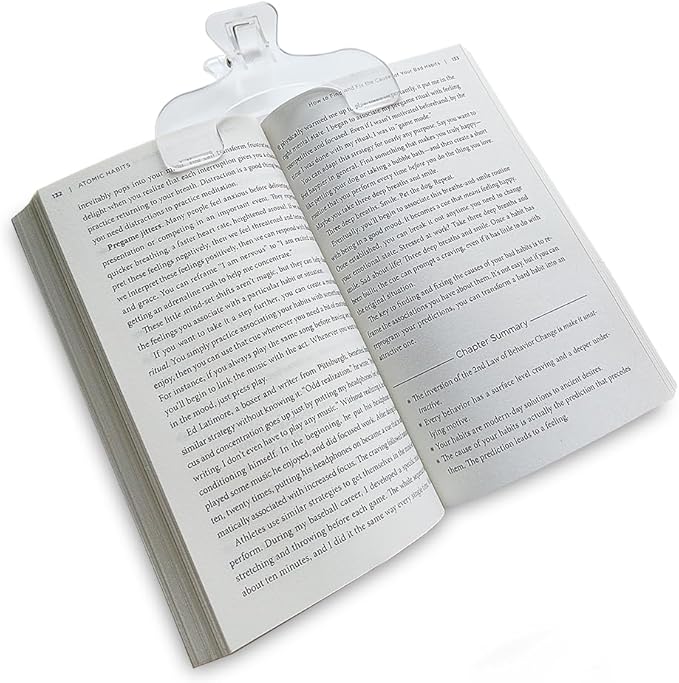 Transparent Book Page Holder for Reading, Book Opener Holder Convenient for Reading Teaching and Fixing Music Book, Page Marker Clips for Teacher Clerk 1Pc