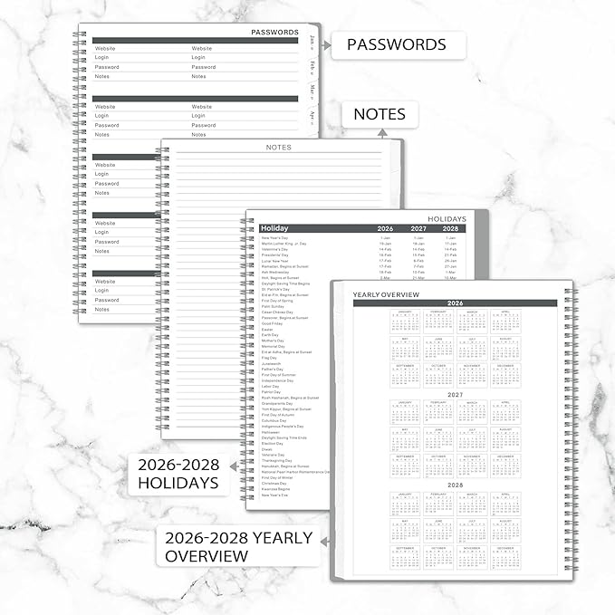 Monthly Planner 2026-2028 - 24 Months Planner 2026-2027, July 2026 to June 2028, 9 x 11 Inch, Monthly Calendar With Tabs, Ample Writing Blocks, Good for School
