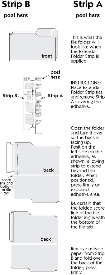 Tabbies 55991 Extenda-Folder Conversion Strips, 100 Box, Manila 1/2 Inch Under-Cut End Tab, 3-1/4 x 9-1/4 Inch, Convert File Folders to End Tab Shelf Filing