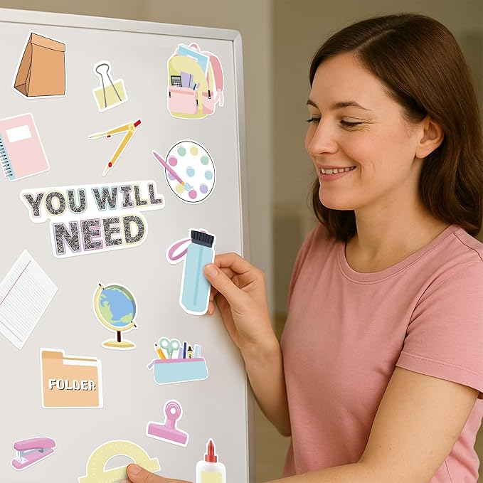 53 Pieces Supplies You Will Need Bulletin Board Set You’ll Need School Supplies Visual Supply Cards Classroom Management Tools for Teachers Elementary School Whiteboard