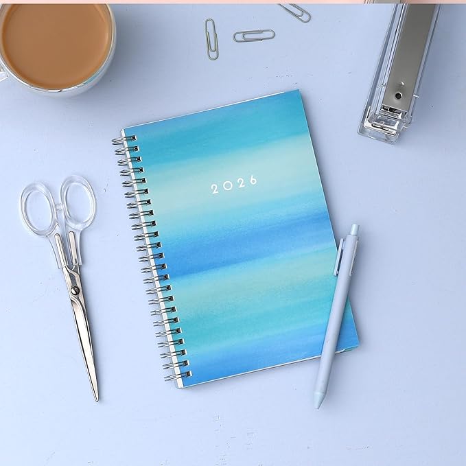 Blue Sky 2026 Weekly and Monthly Planner Calendar, January 2026 - December 2026, 5" x 8", Flexible Frosted Cover, Laminated Tabs, Durable Twin Wire Binding, Chloe