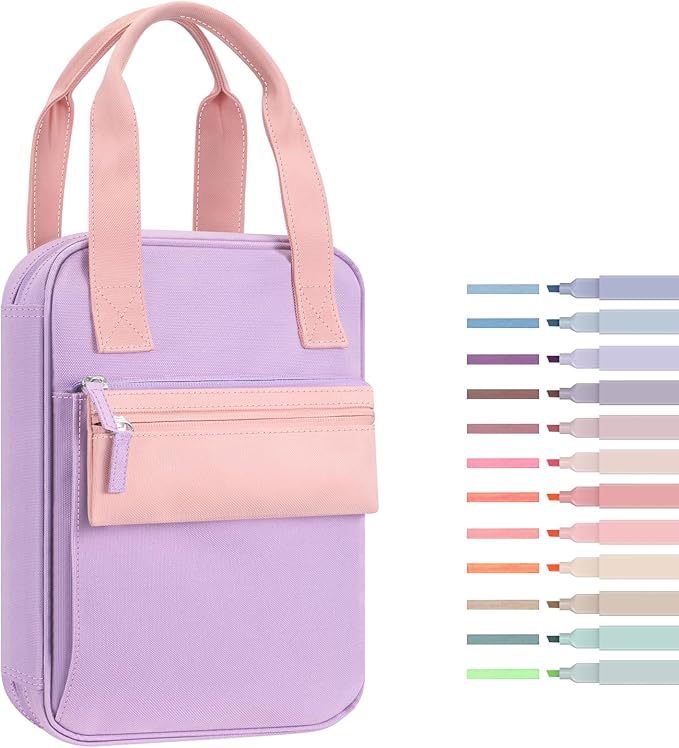 FINPAC Bible Cover Case Tote Bag Water-Resistant Bible Carrying Case Christian Gifts for Church Study Supplies, Purple