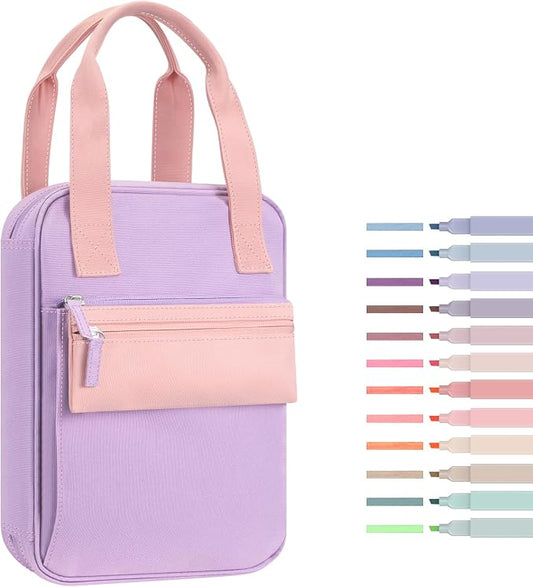 FINPAC Bible Cover Case Tote Bag Water-Resistant Bible Carrying Case Christian Gifts for Church Study Supplies, Purple