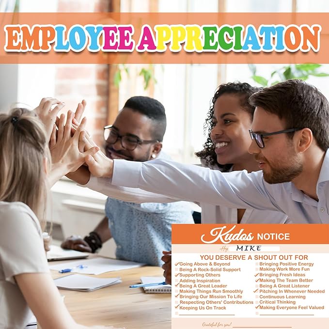 Motiskyy 200 Count Kudos Cards Positive Shout out Cards for Staff Teachers Students Employees Office Appreciation Yellow Recognition Reward Card for Class School or Work Bulletin Board