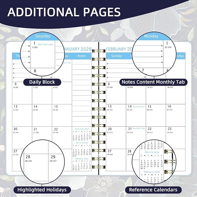 3 Year Monthly Planner 2026-2028 9'' x 11'' with 36 Monthly Tabs 3 Year Calendar 2026-2027-2028 Great for Long-Term Planning (Navy blue)