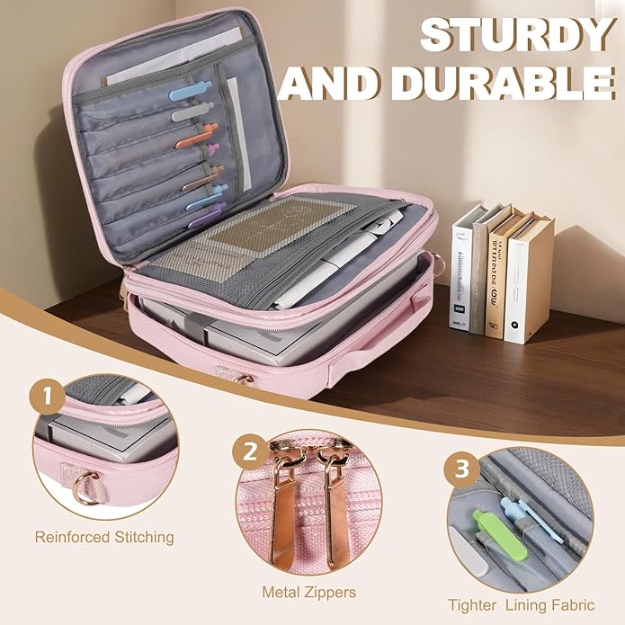 Bible Bag for Girls with 2 Separate Compartments, 600D Oxford Durable case, Fits up to 10.6” Bible, Floral Gift | Two Compartments