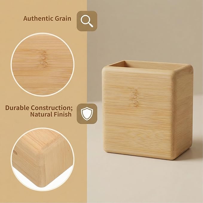 Garneck Bamboo Remote Control Holder Wall Mount - Wood Remote Caddy Organizer for Bedside Couch Office Universal Media Storage Box for Tv Controller Phone Key Pen Home Decor