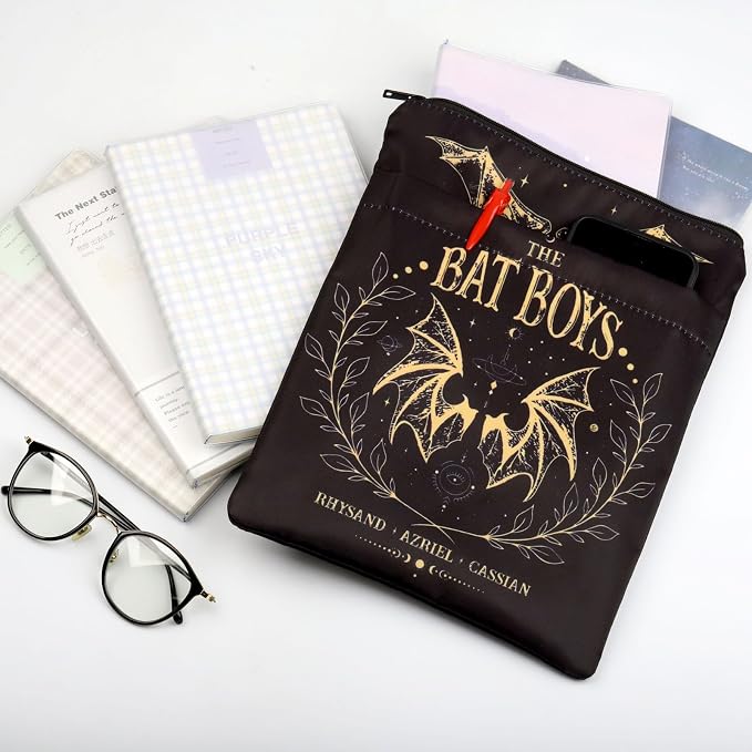B Boys Book Sleeves Fantasy Book Sleeve Gift Book Merch Rhy-Sand Azriel Cassians Book Sleeve Bat B-oys Fan Club Book Cover (Black, B Boy BS)
