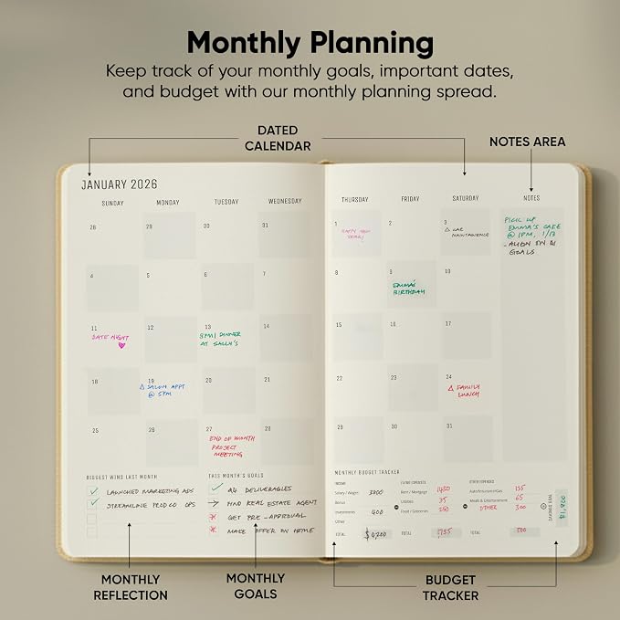 Dated, 2026 Planner, 5.8” x 8.3” - The #1 Productivity Planner to Achieve Your 2026 Goals - Planner 2026-2027 by PRODUCTIVITY STORE (A5, CREAM)