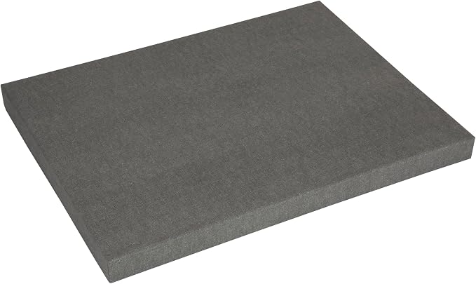 Bigso Katrin KD Collapsible Storage Box with Labelframe for Easy Identification - Simple Assembly without Tools - Decorative Storage Boxes with Lids - 13.5in x 17.6in x 7.2in - Light Gray