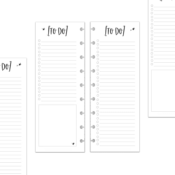 BetterNote Skinny To Do List Refills for Discbound Notebooks, Half Sheet Checklist, Fits Levenger Circa, Staples Arc, TUL, The Happy Planner, Disc Bound, Talia (Whimsy- 25 Sheets, 9-Disc, 7"x9.25")