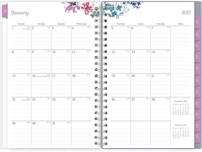 Blue Sky 2023 Weekly and Monthly Planner, January - December, 5' x 8', Clear Pocket Cover, Wirebound, Laila (142087)