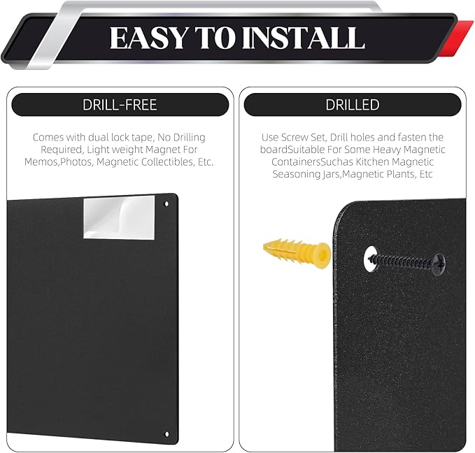 2Pack Magnet Board,17" x 12"Magnetic Board for Wall for Magnets,Display Magnetic Letters,Numbers,Spice Jars,Sticky Notes,and Photos,Suitable for Walls,Refrigerators,Cubicles,Cabinets, and More
