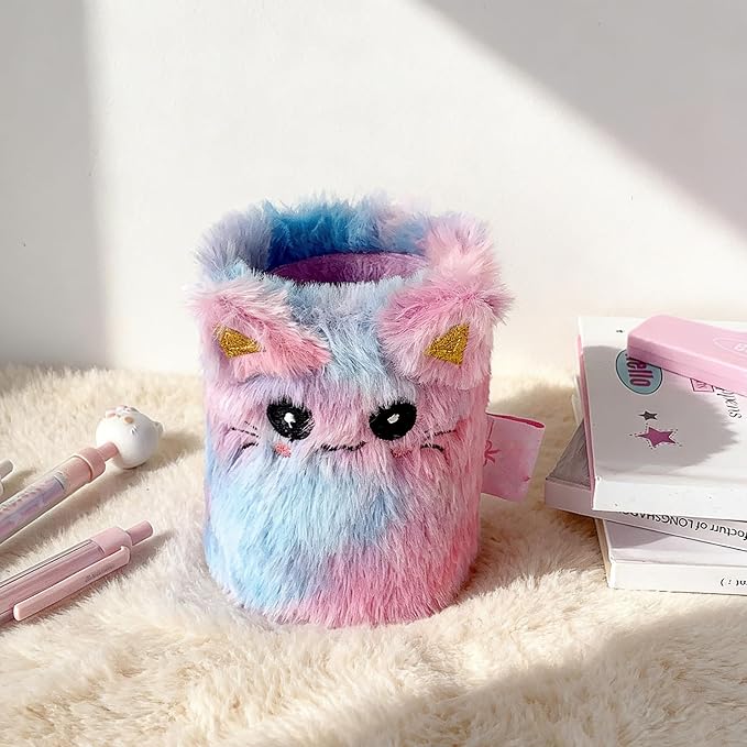Cute Pen Holder for Office Desk Accessories Aesthetic Cute Cat Home Decor Makeup Brush Holder Pencil Cup for Girls Boys Birthday Gifts for Women Girls