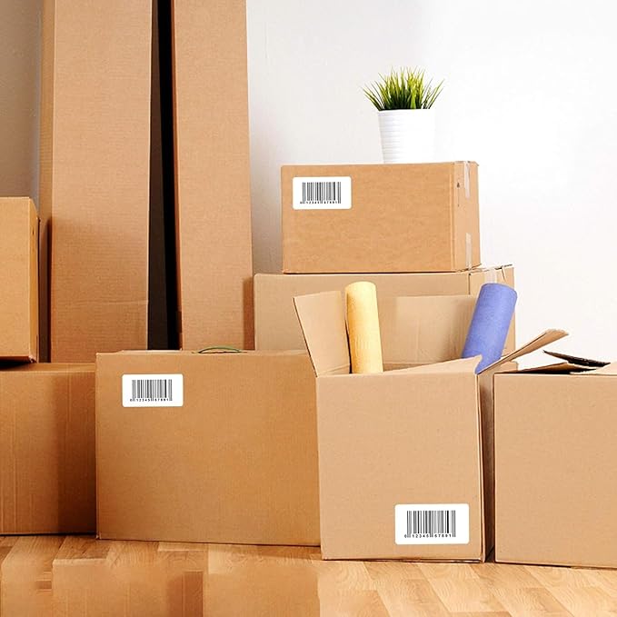 4"x2" 3-Proof Direct Thermal Barcode Shipping Labels for Zebra LP2844 GK420D GK420T ZD421 ZD420, 12 Rolls 9000 Pcs 2x4 Strong Adhesive Return Address Label Used with Rollo MUNBYN Arkscan