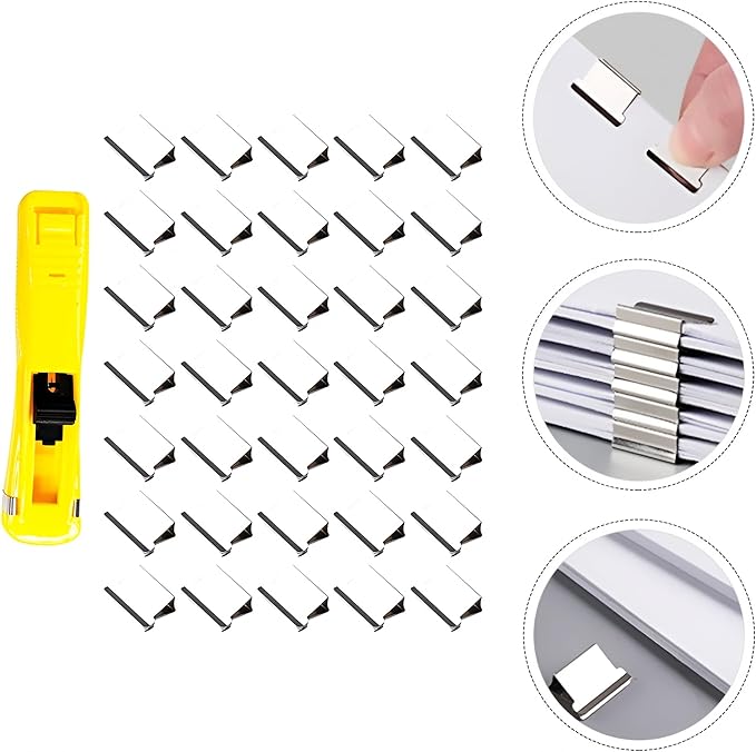 Mini Stapler with 100 Refill Clips and Dispenser - Office Supplies