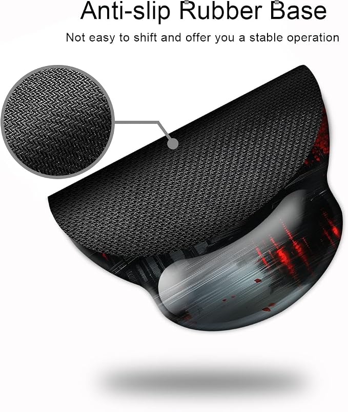 Ergo Comfort Gel Wrist Rest Mouse Pad-Ergonomic Office Mousepad with Wrist Support-Non-Slip, Design Desk Accessories Mat for Home&Game Decor Full Moon