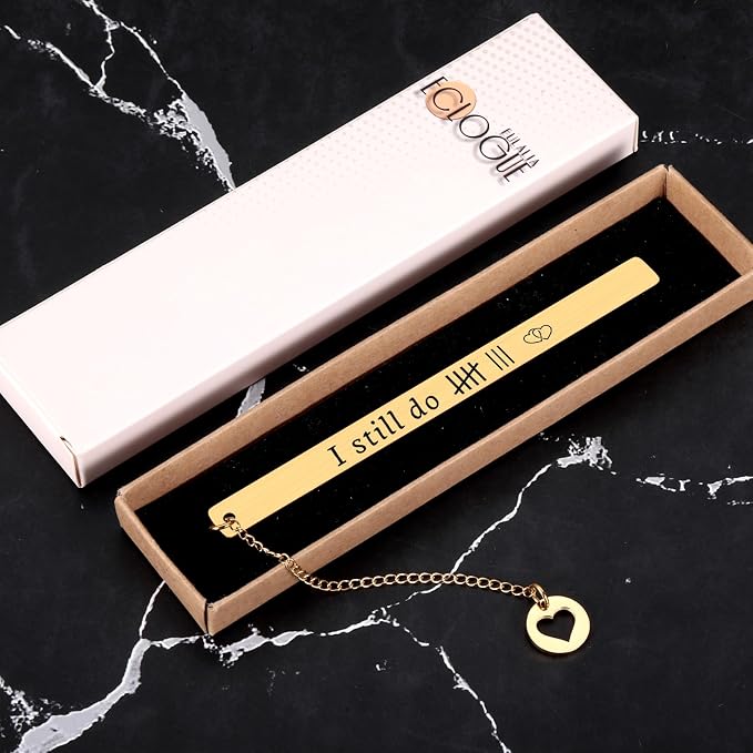 8th Anniversary Bookmark Gifts for Him Her, 8 Years Bronze Anniversary Wedding Gift for Couple Wife Husband, Bookmark Gift for Women Men Book Lovers, Wedding Christmas Valentines Birthday I Still Do