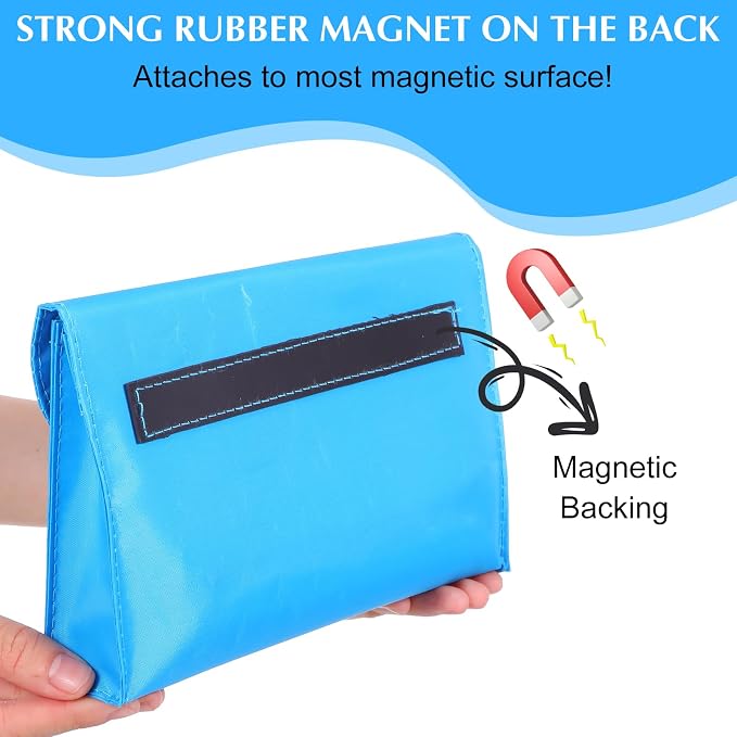 4 Pieces Magnetic Storage Pockets, Whiteboard Accessory Case for Whiteboard or Fridge Magnet Storage Organizer, 4 Colors Pen Cup Storage Bag for Home Office School Supply Storage