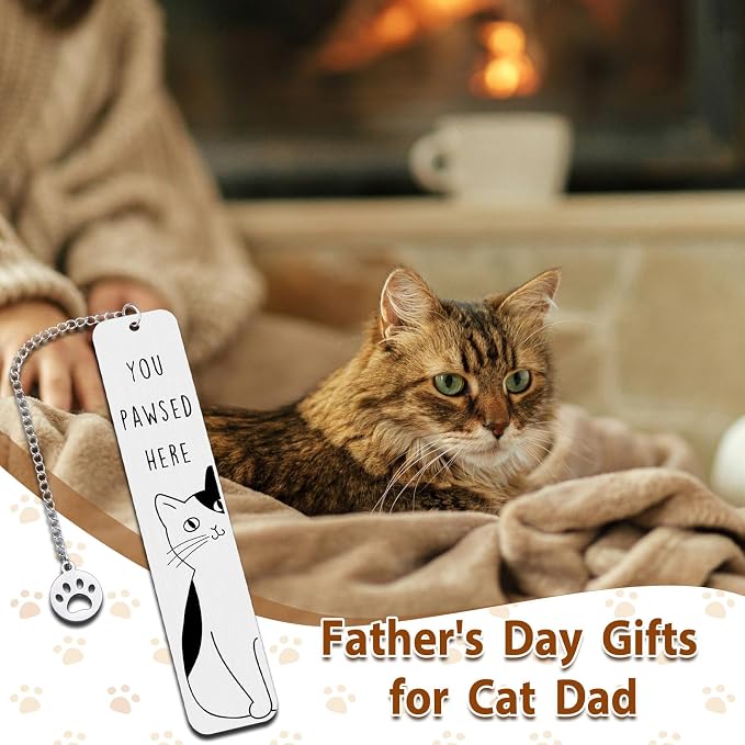 Cat Gifts for Women, Cat Lover Gifts Bookmark for Girls Boys Reader, Father's Day Dad Gift from Cats, Cute Bookmarks Birthday Graduation Gift for Cats Mom Book Lovers, Bookish Gift Reading Accessories