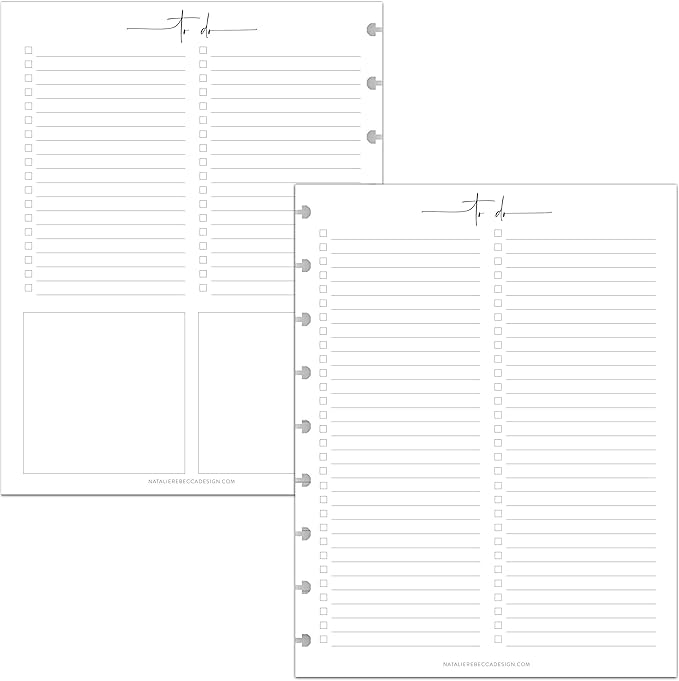 BetterNote To Do List Refill Pages for Disc Notebooks, Fits Levenger Circa, Happy Planner, Staples Arc, TUL, Talia (9-Disc, 7"x9.25", Modern- 25 Sheets)