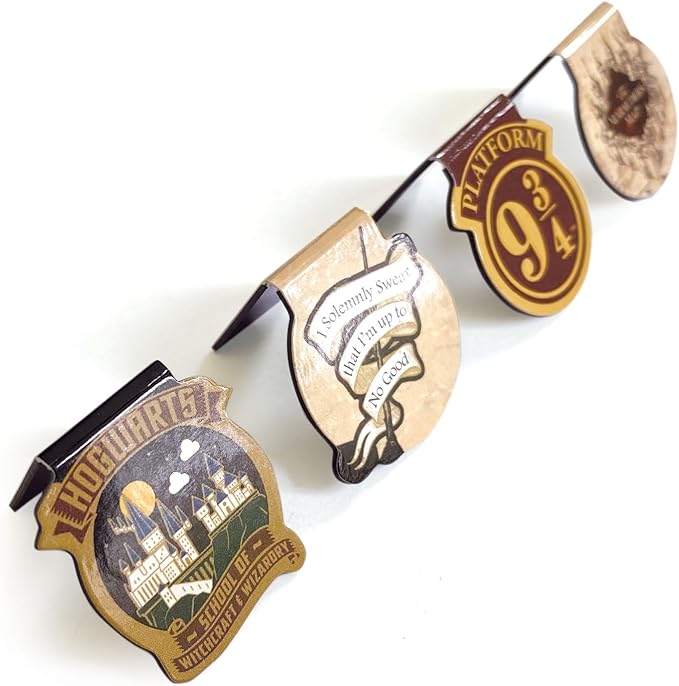 Paper House Productions Harry Potter Set of 4 1" Magnetic Die-Cut Page-Top Bookmarks - Favorite Symbols